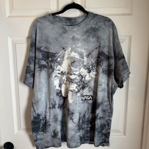 NASA Men's 2XL Astronaut Black Gray Tie dye T-shirt